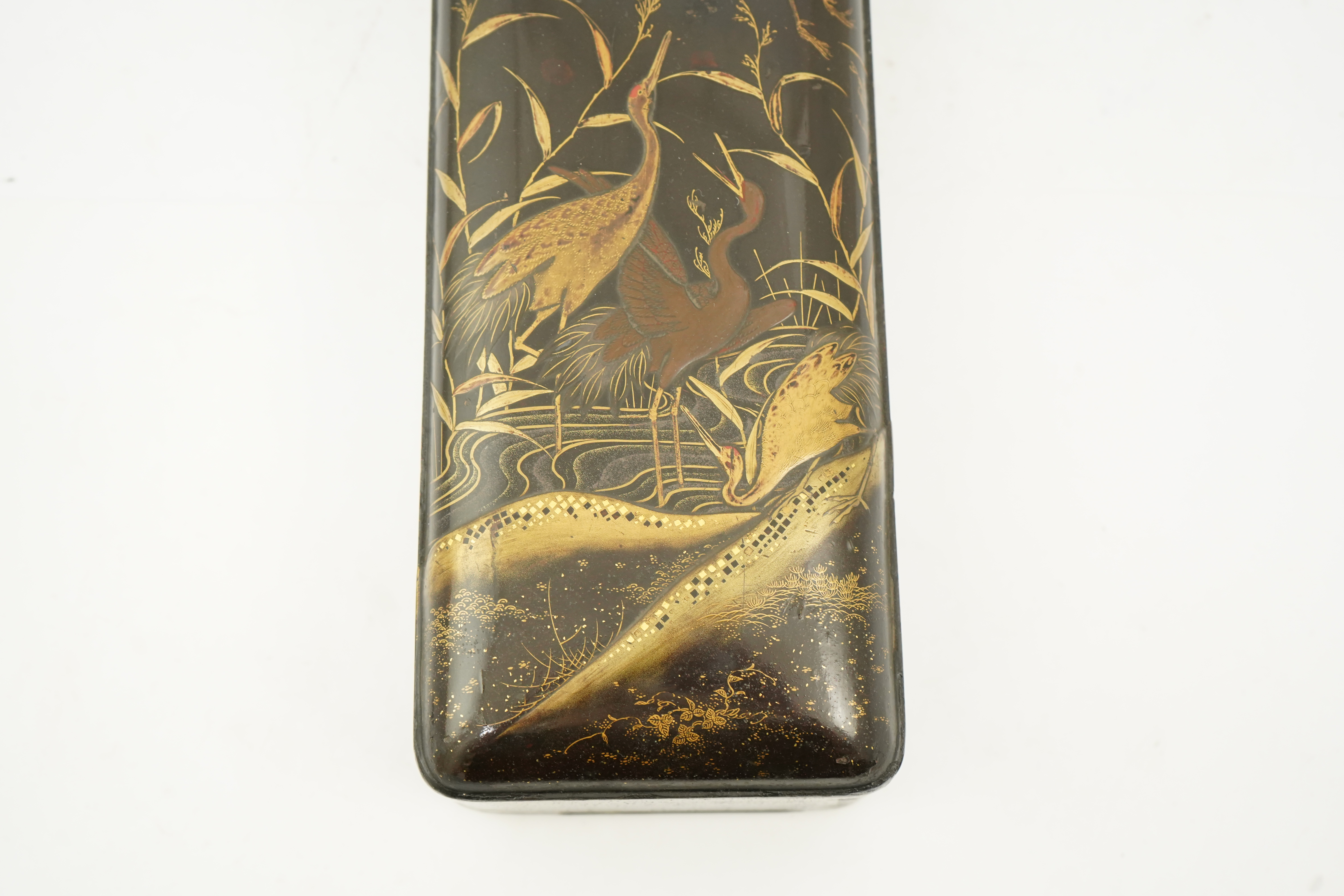 A Japanese lacquer fubako (letter box), Edo period